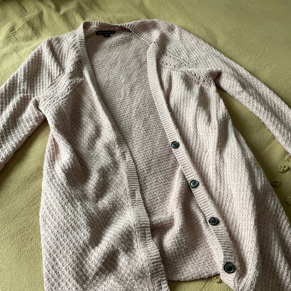 Pink knit cardigan